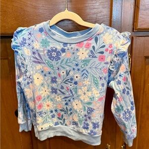 Little Sleepies Blue Floral Kids Sweatshirt